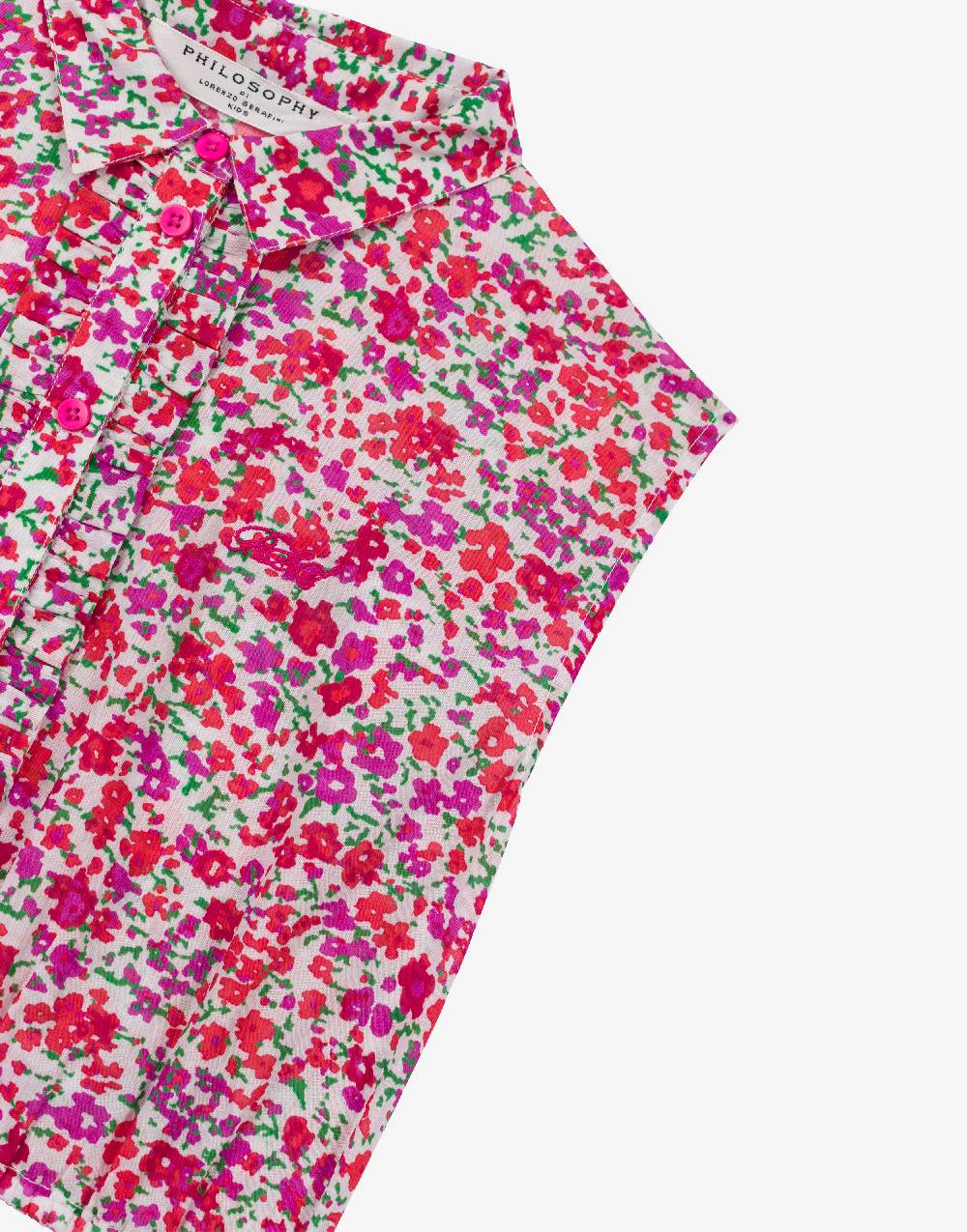 Philosophy Di Lorenzo Serafini Kids Top In Cotone Con Stampa Fiori