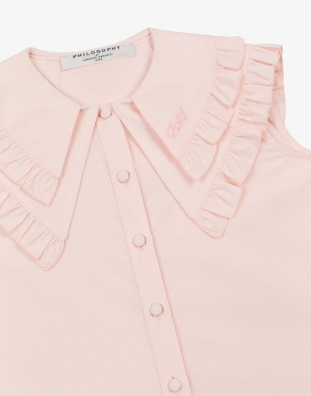 Philosophy Di Lorenzo Serafini Kids Top In Popeline Con Maxi Colletto