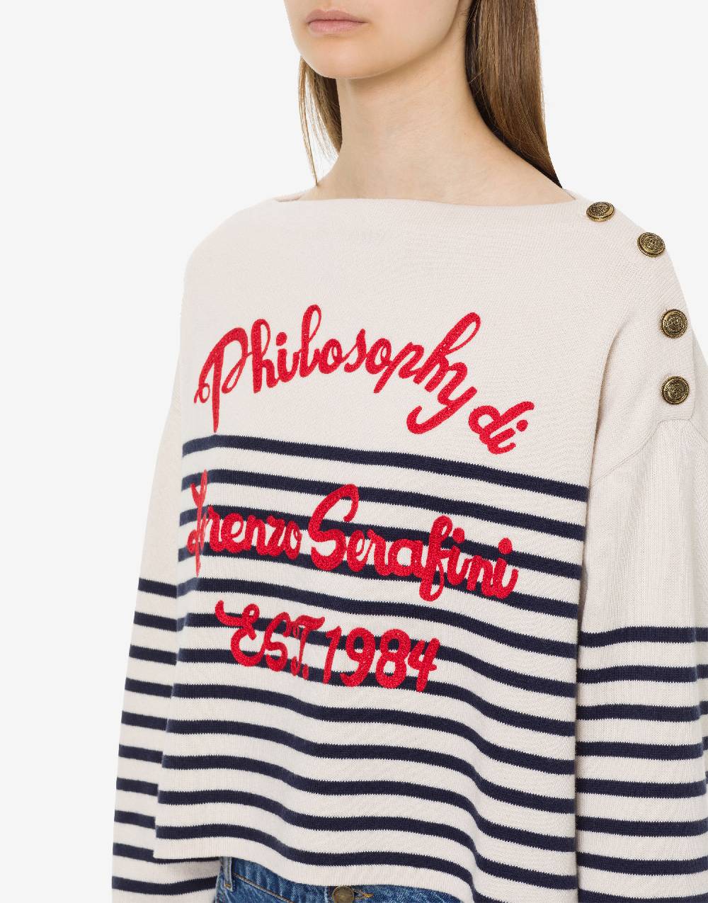 Philosophy Di Lorenzo Serafini Maglione In Lana E Cotone Con Logo