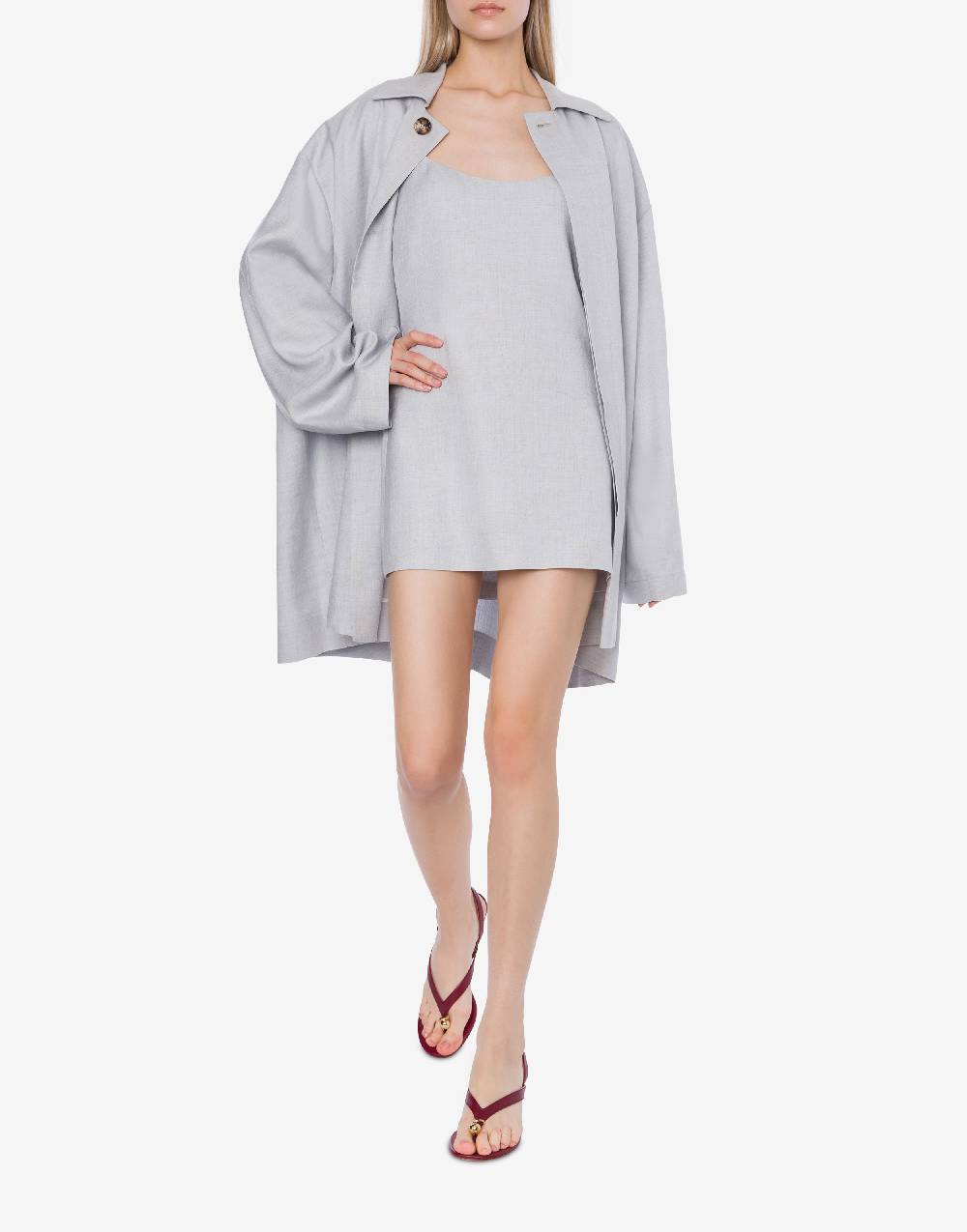 Philosophy Di Lorenzo Serafini Minidress In Tela Misto Lino