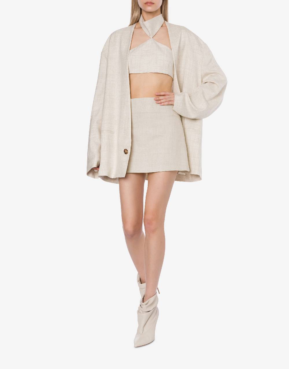 Philosophy Di Lorenzo Serafini Minigonna In Tela Misto Lino