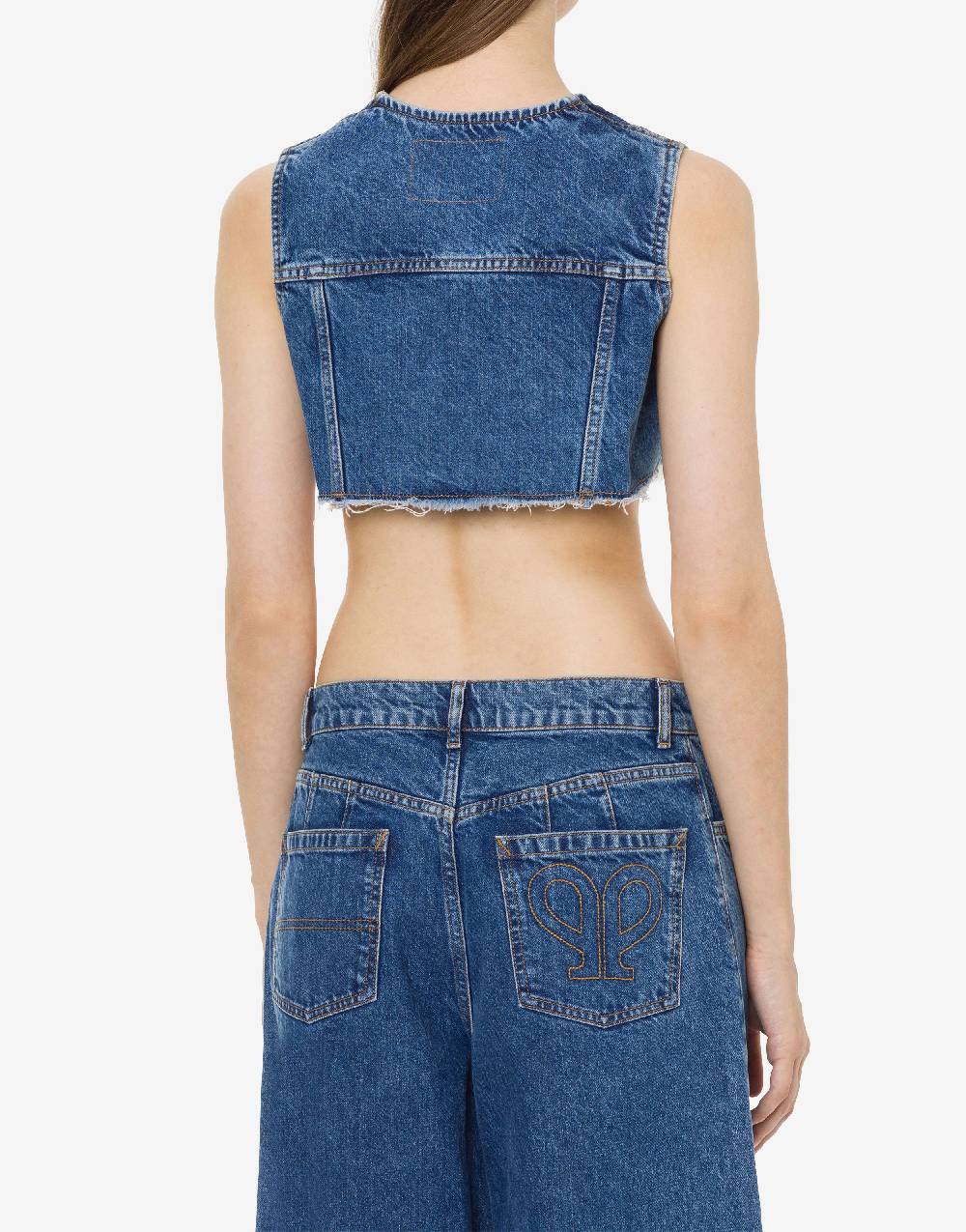 Philosophy Di Lorenzo Serafini Gilet Crop In Denim