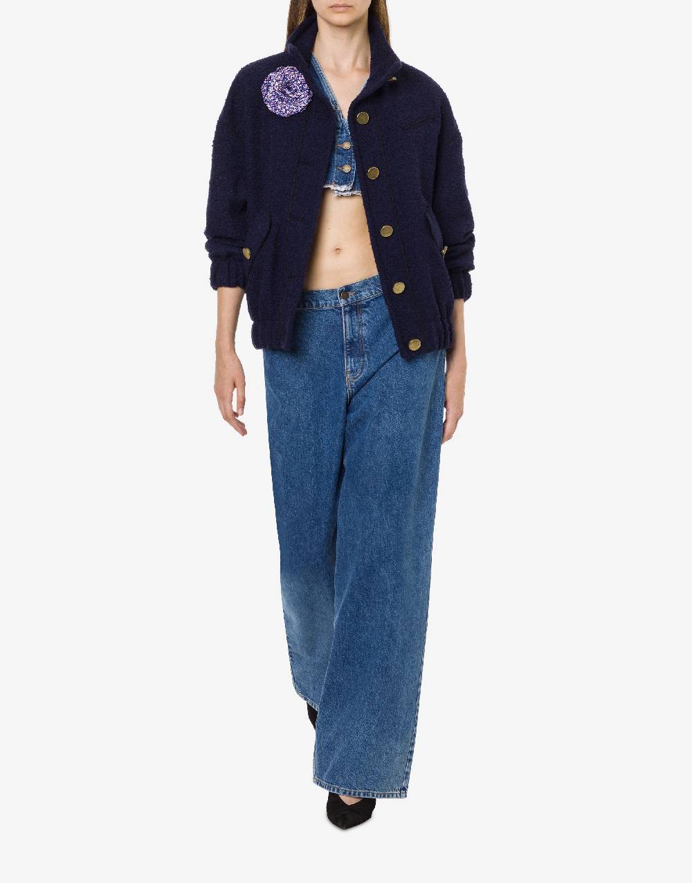 Philosophy Di Lorenzo Serafini Gilet Crop In Denim