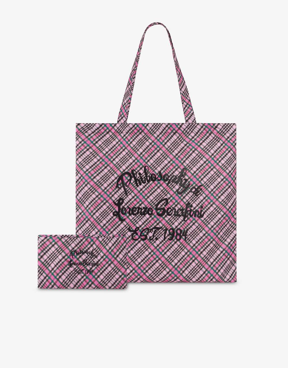 Philosophy Di Lorenzo Serafini Shopper Beachwear Con Stampa Check