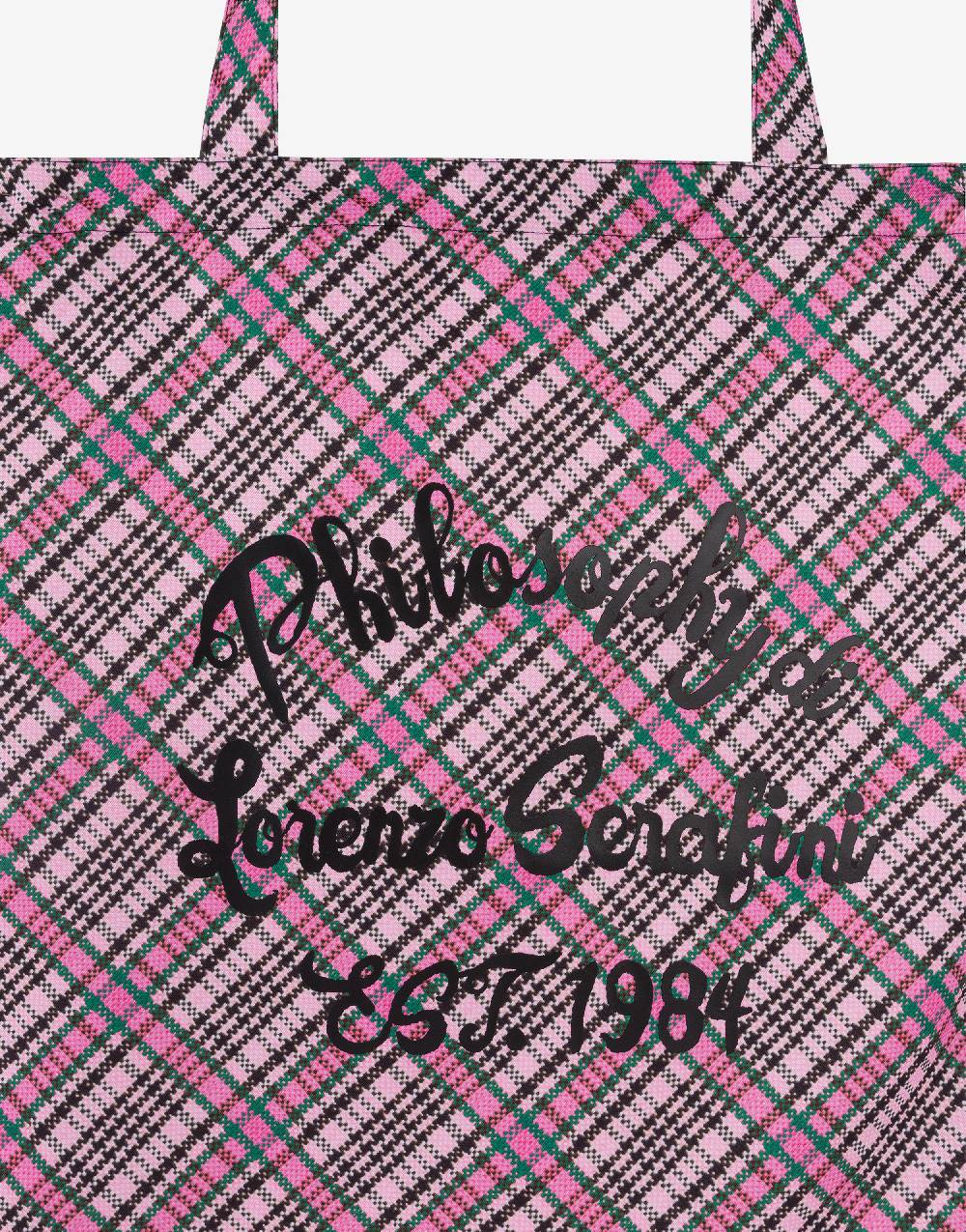 Philosophy Di Lorenzo Serafini Shopper Beachwear Con Stampa Check