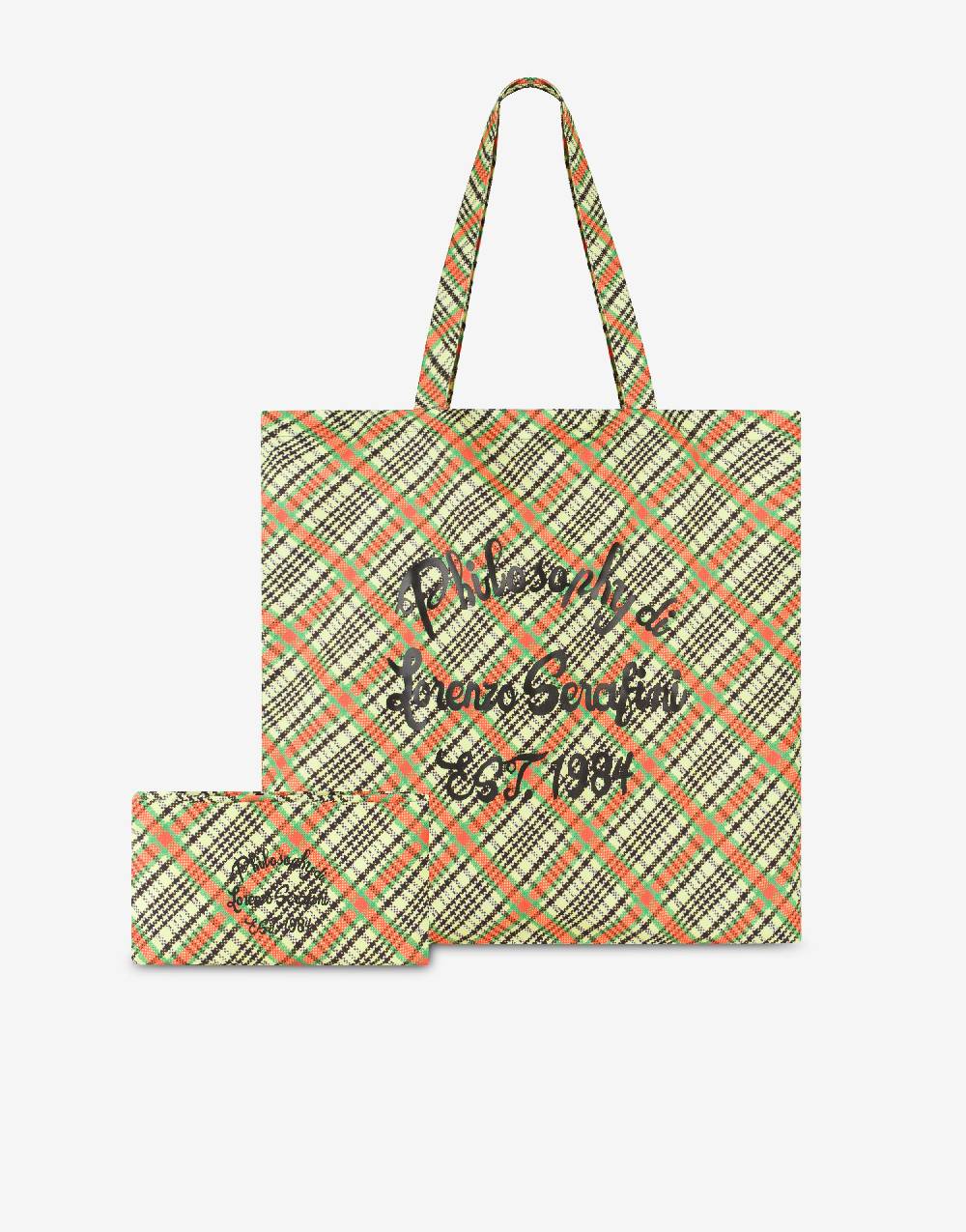 Philosophy Di Lorenzo Serafini Shopper Beachwear Con Stampa Check