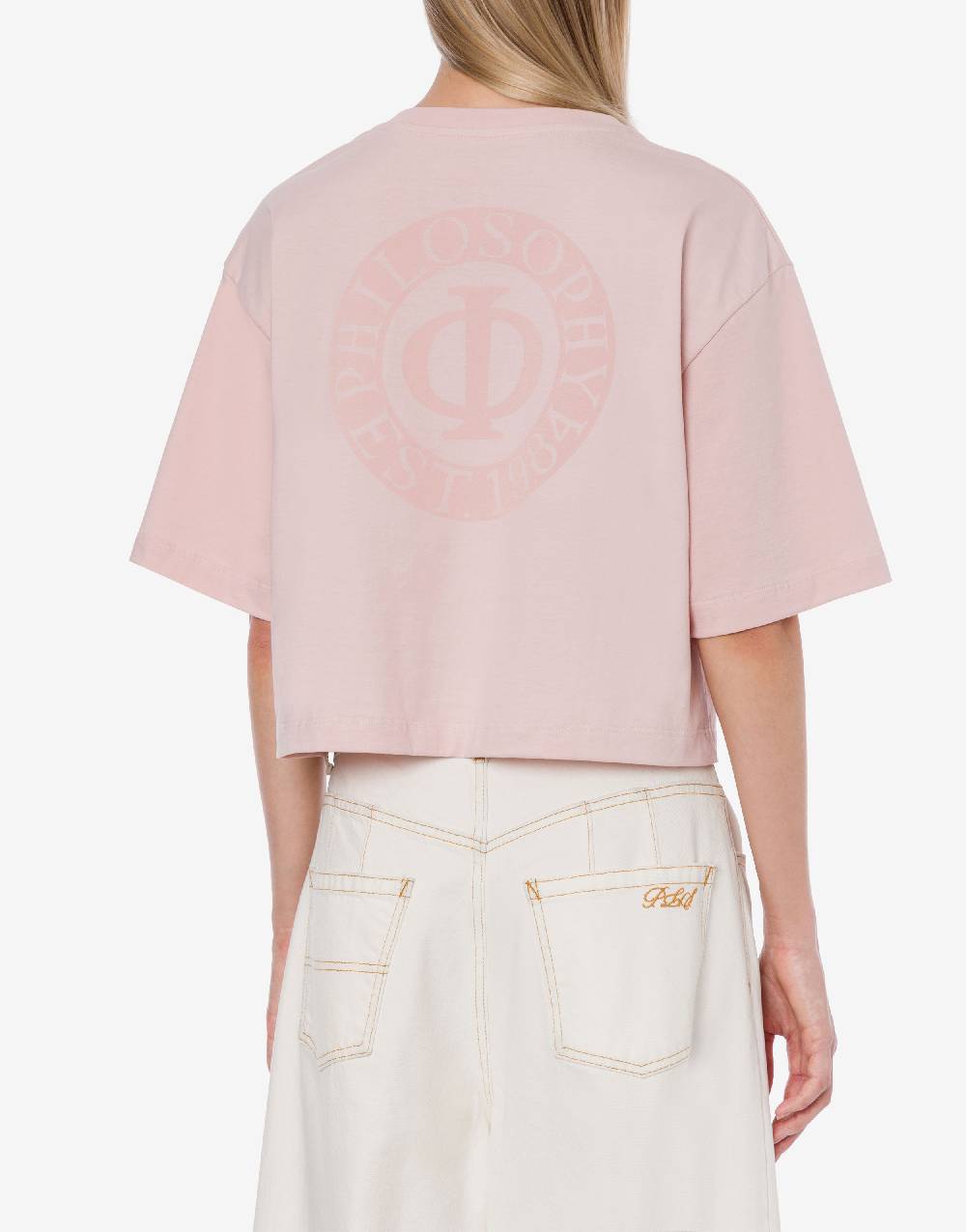 Philosophy Di Lorenzo Serafini T-shirt Crop In Jersey Con Logo