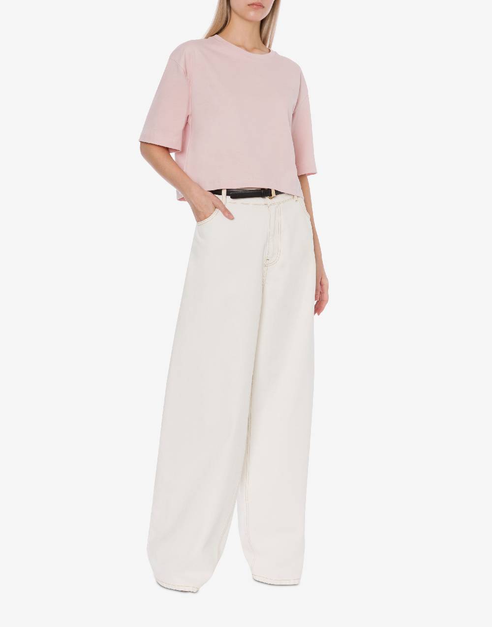 Philosophy Di Lorenzo Serafini T-shirt Crop In Jersey Con Logo