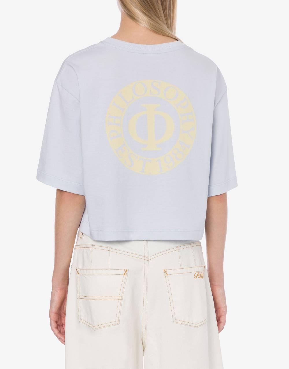 Philosophy Di Lorenzo Serafini T-shirt Crop In Jersey Con Logo