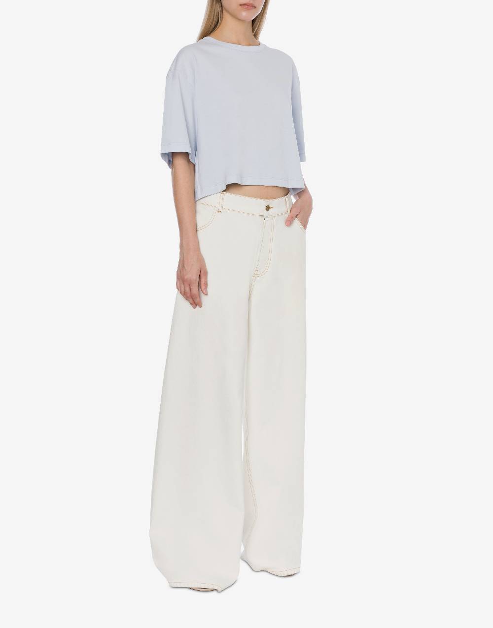 Philosophy Di Lorenzo Serafini T-shirt Crop In Jersey Con Logo