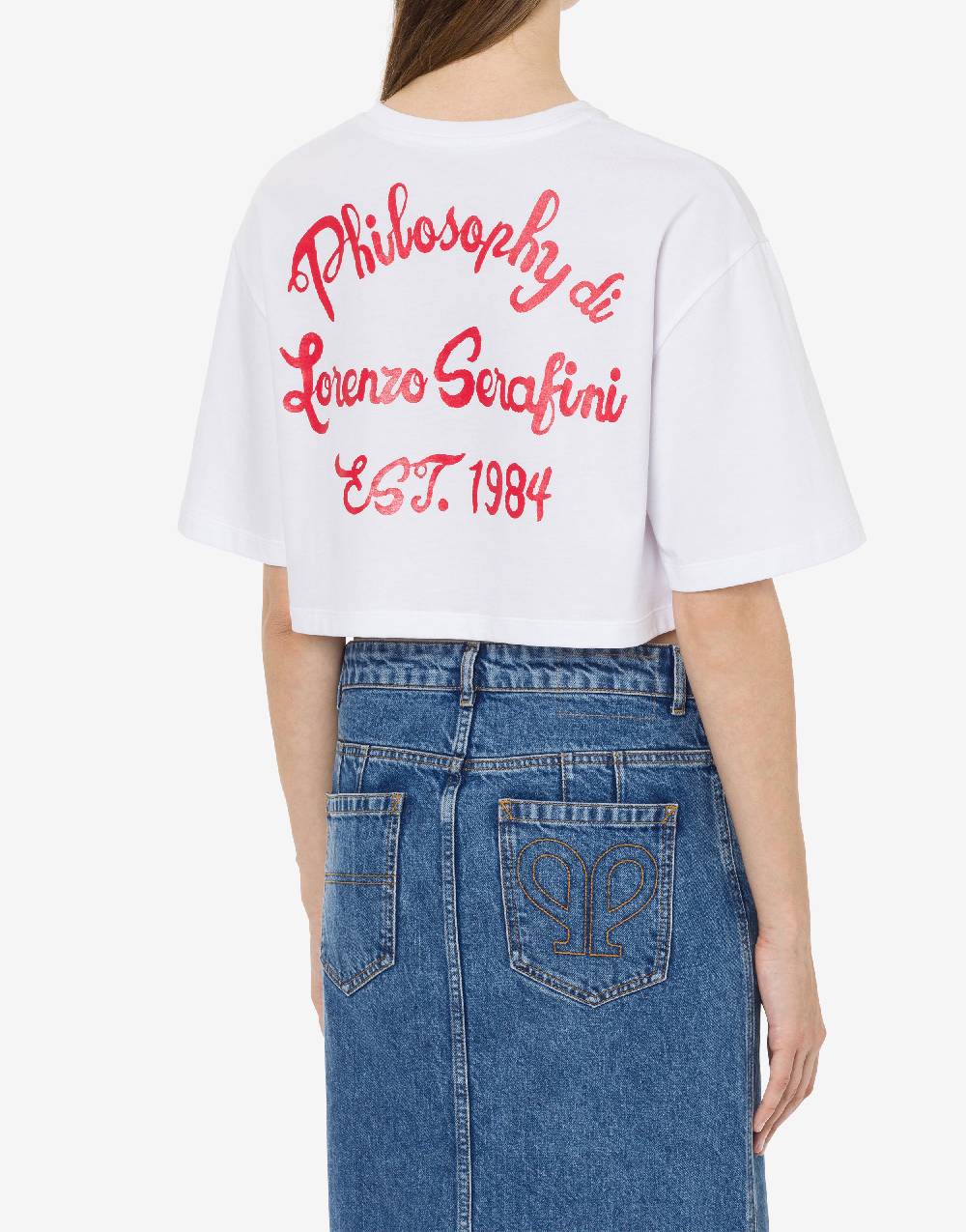 Philosophy Di Lorenzo Serafini T-shirt Cropped Con Stampa Logo