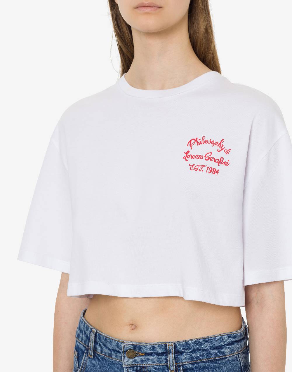 Philosophy Di Lorenzo Serafini T-shirt Cropped Con Stampa Logo