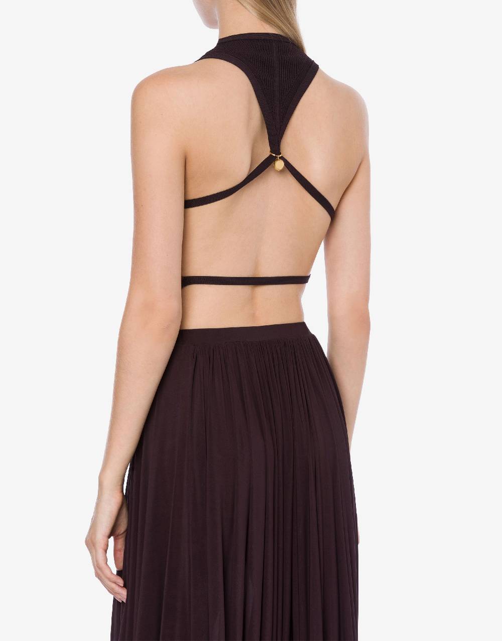 Philosophy Di Lorenzo Serafini Top Crop A Costine Stretch Con Piercing