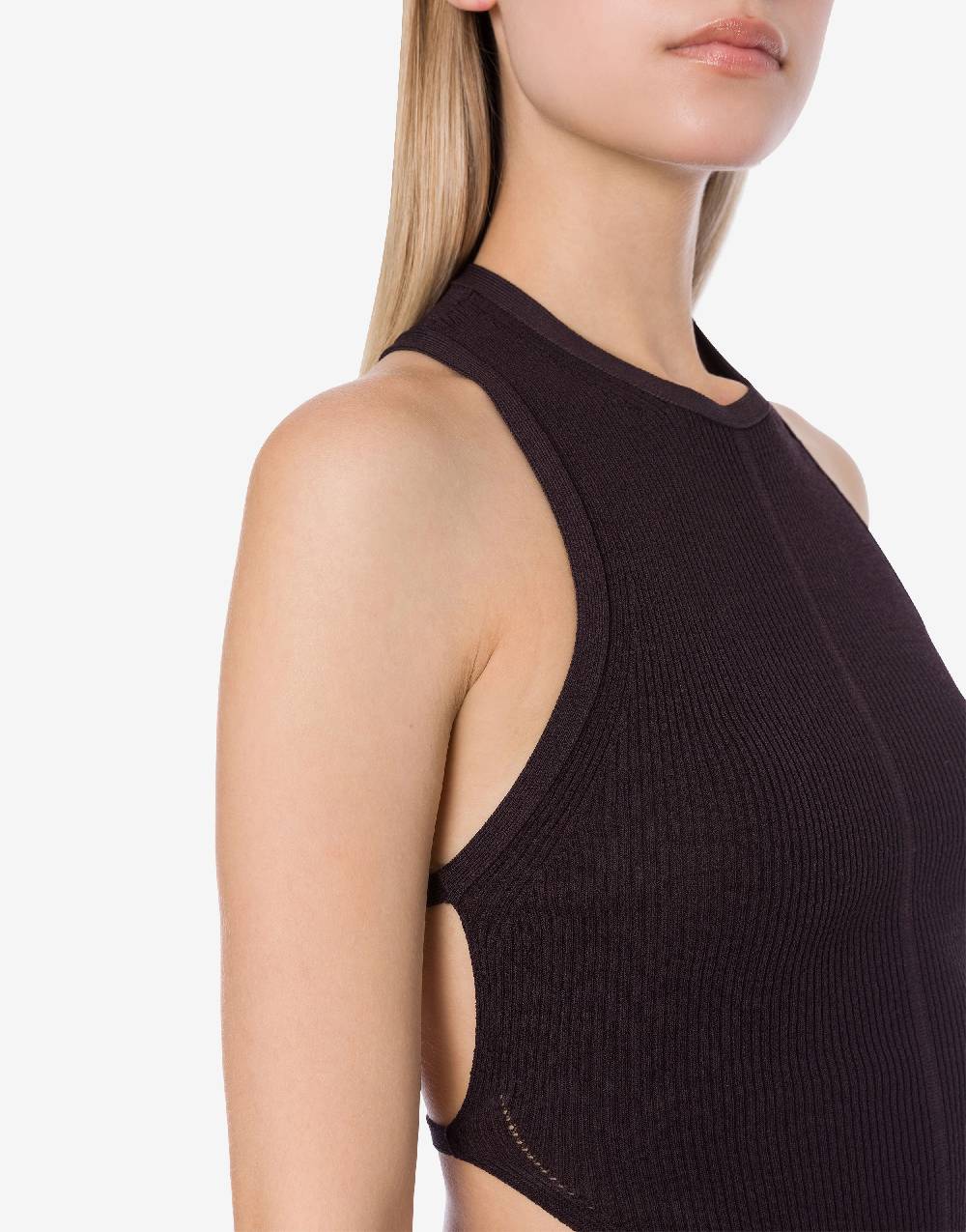 Philosophy Di Lorenzo Serafini Top Crop A Costine Stretch Con Piercing