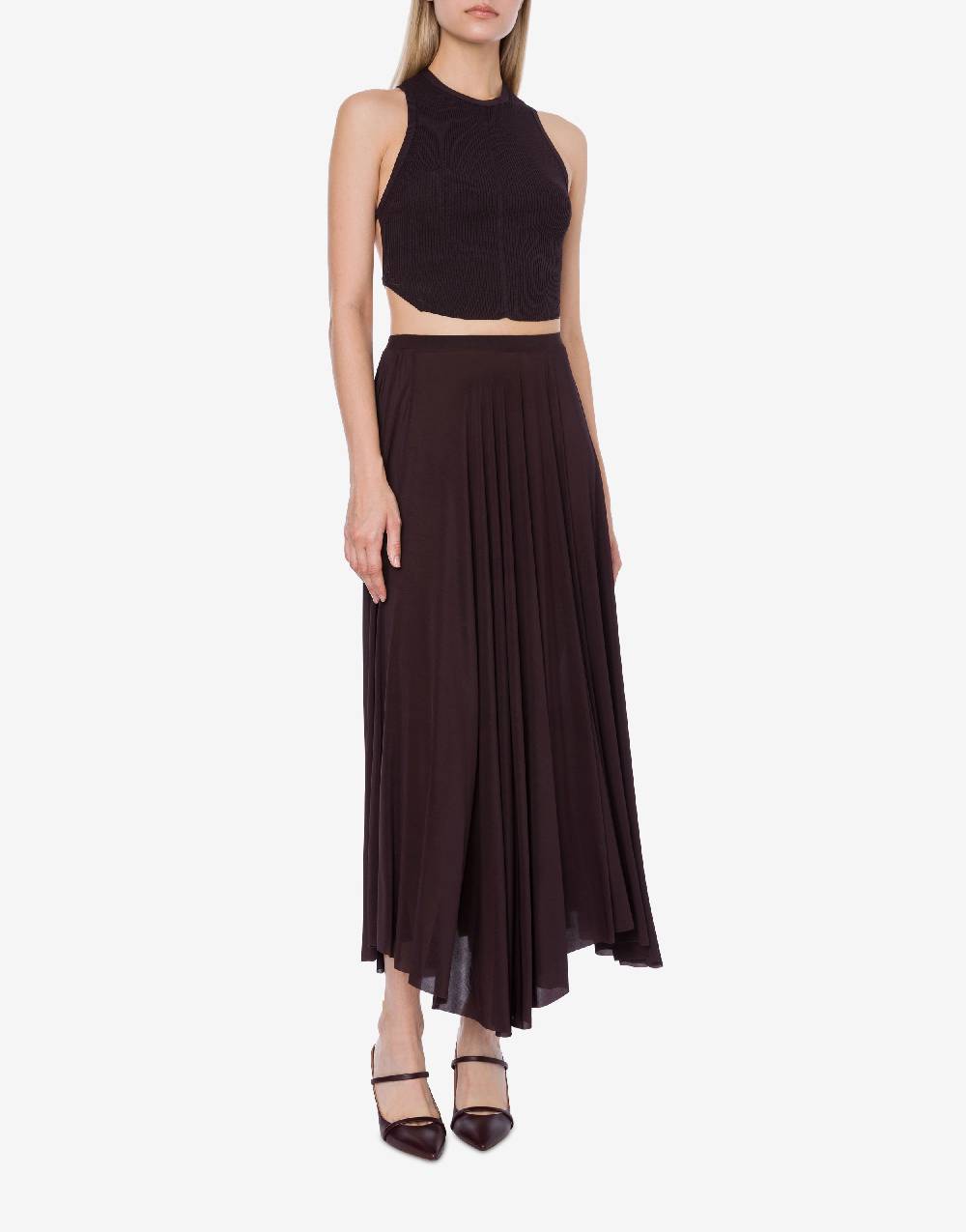 Philosophy Di Lorenzo Serafini Top Crop A Costine Stretch Con Piercing