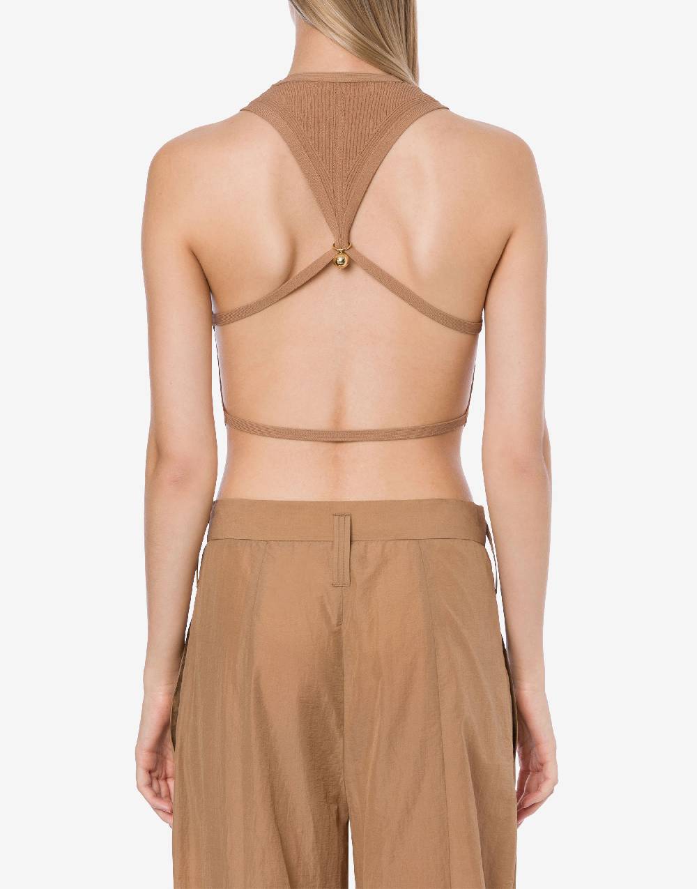 Philosophy Di Lorenzo Serafini Top Crop A Costine Stretch Con Piercing