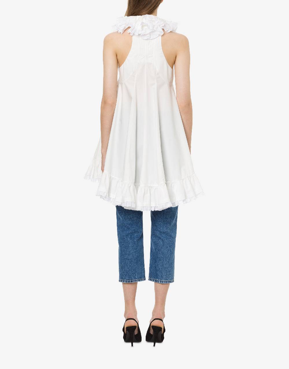 Philosophy Di Lorenzo Serafini Top Gilet In Popeline Con Ruches