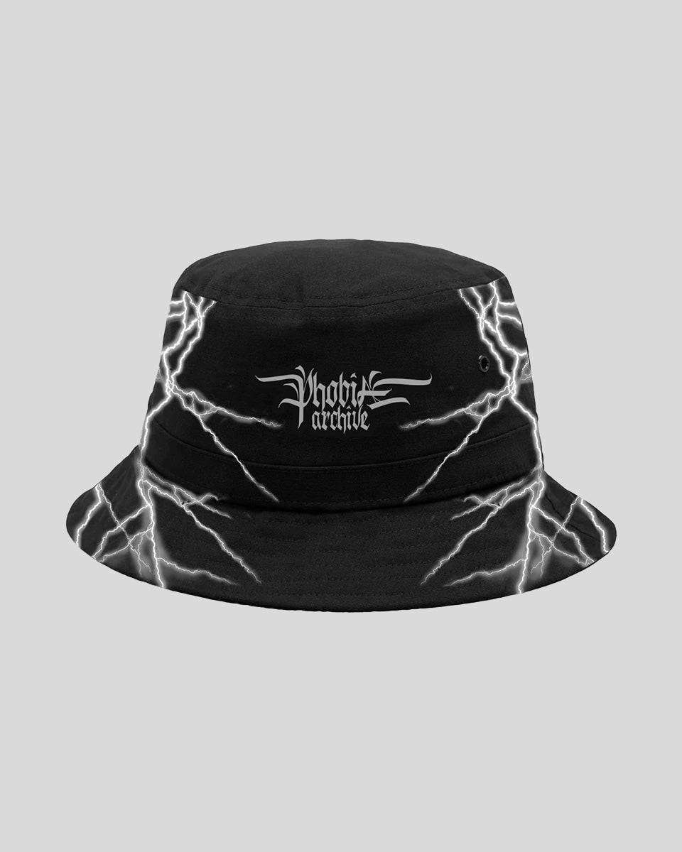 Phobia Archive CAPPELLO BUCKET NERO CON FULMINI BIANCHI