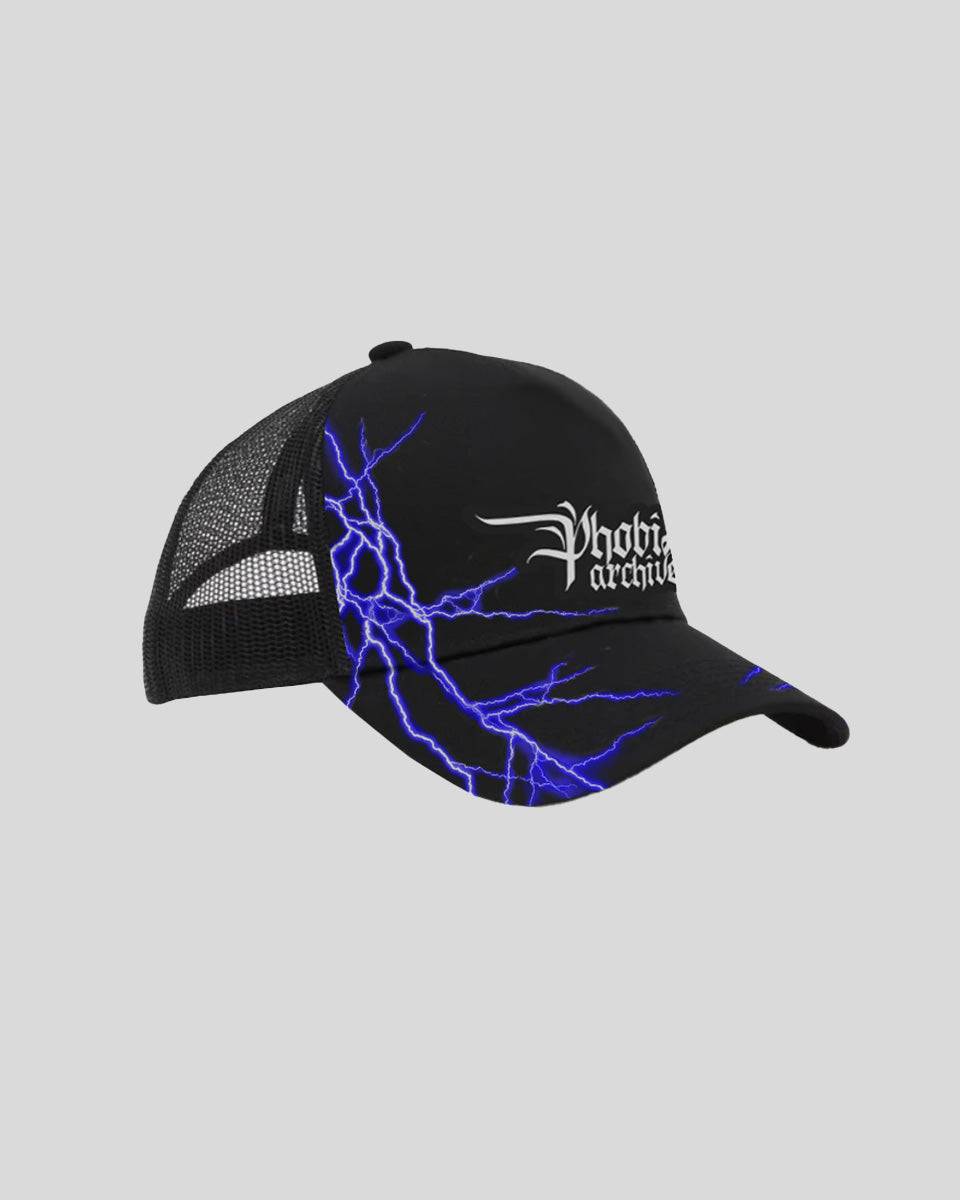 Phobia Archive CAPPELLO TRUCKER NERO CON FULMINI BLU