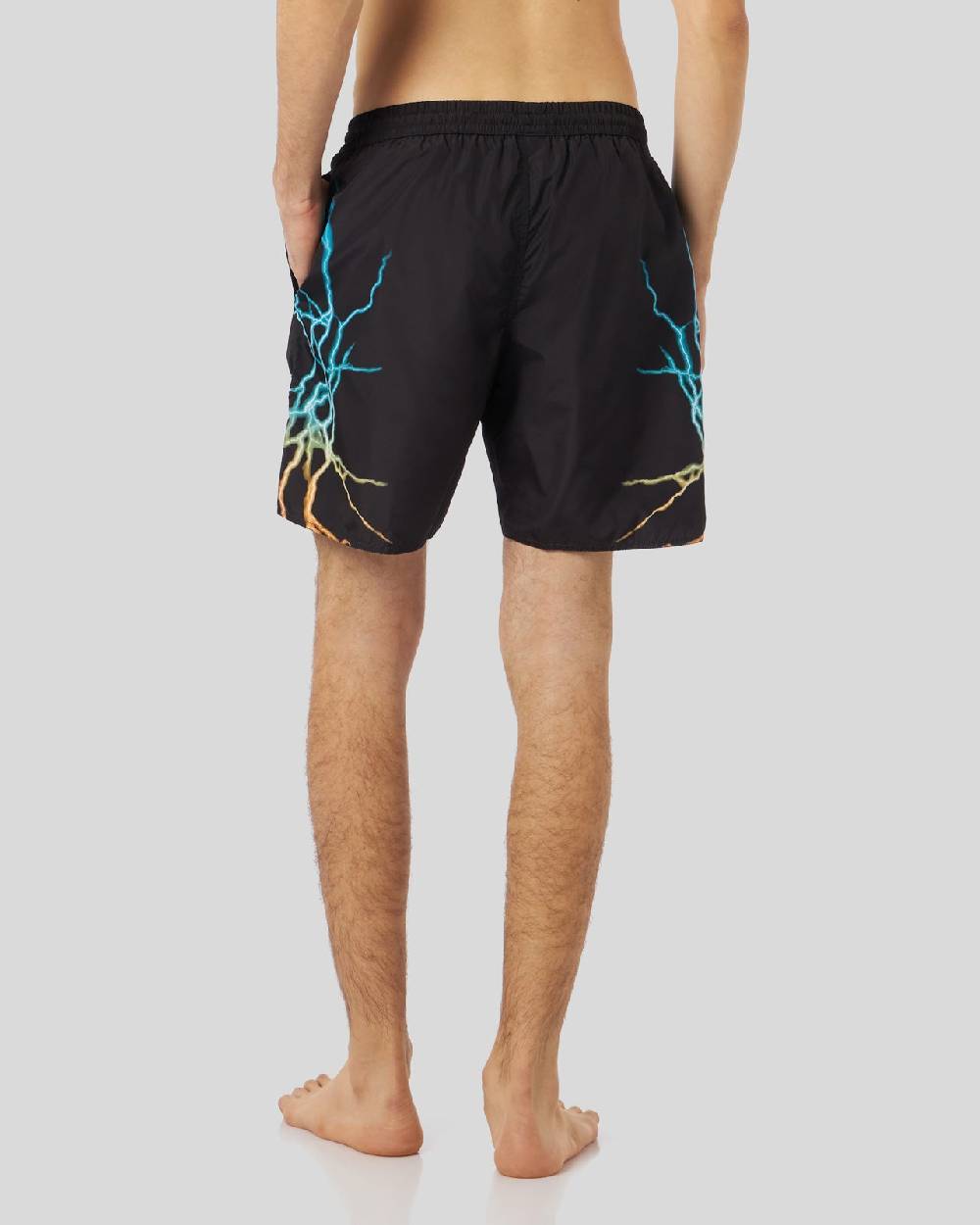 Phobia Archive COSTUME DA BAGNO NERO CON FULMINI BICOLORE BLU E GIALLO