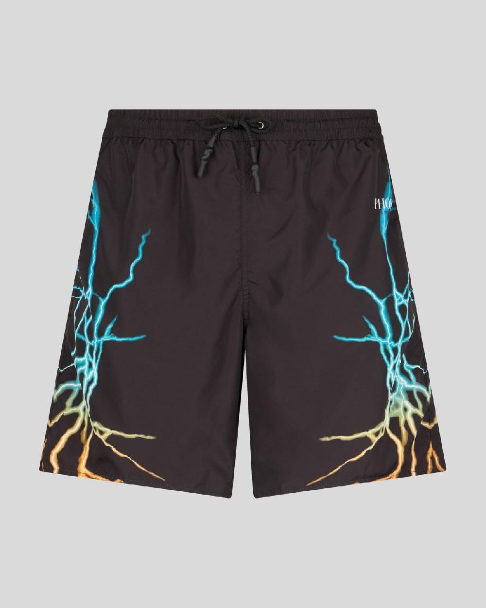 Phobia Archive COSTUME DA BAGNO NERO CON FULMINI BICOLORE BLU E GIALLO