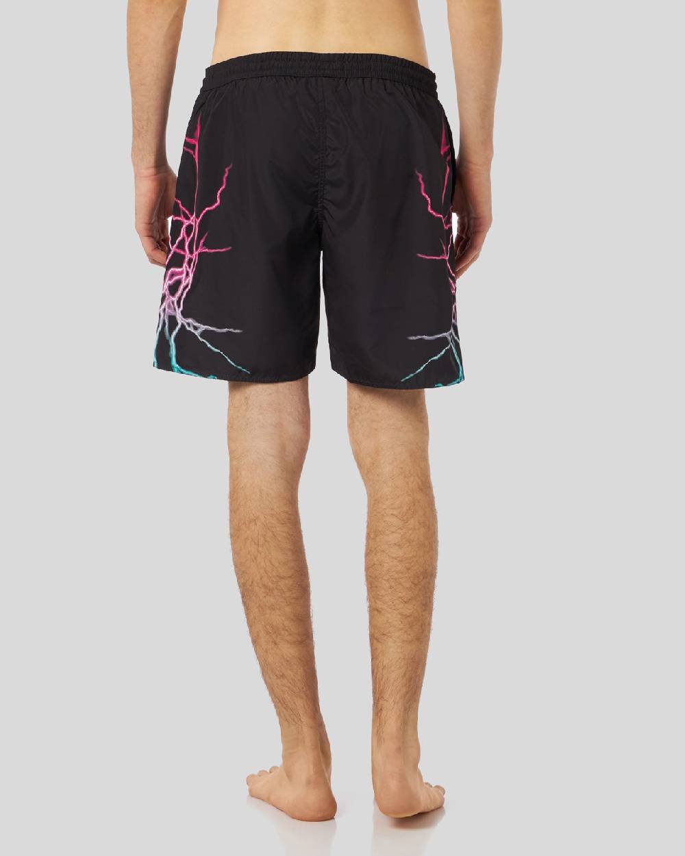 Phobia Archive COSTUME DA BAGNO NERO CON FULMINI BICOLORE ROSA E BLU