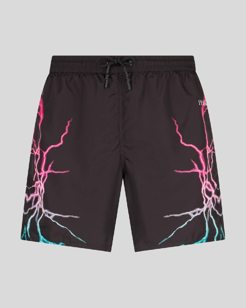 Phobia Archive COSTUME DA BAGNO NERO CON FULMINI BICOLORE ROSA E BLU