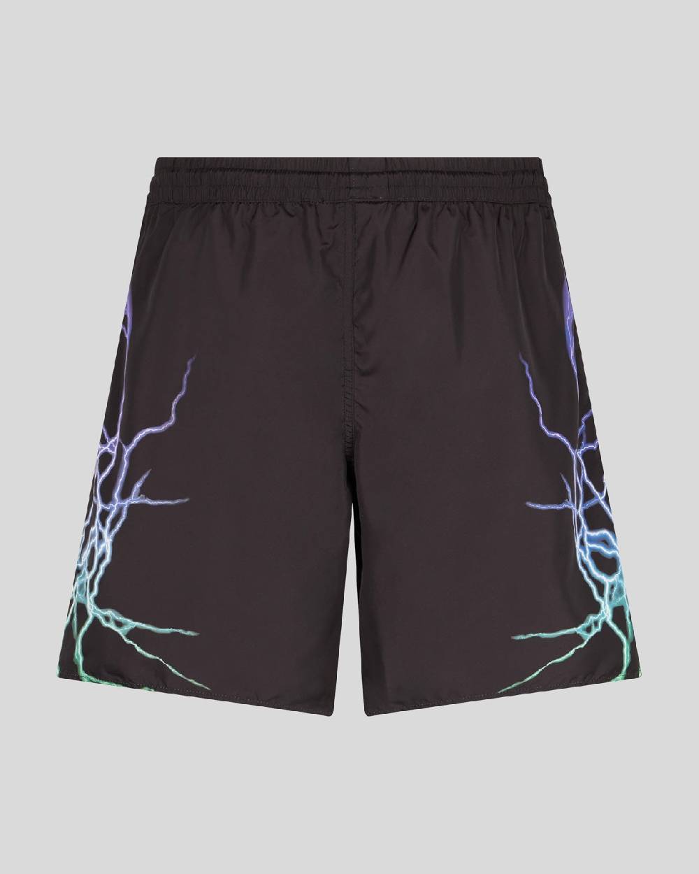 Phobia Archive COSTUME DA BAGNO NERO CON FULMINI BICOLORE VIOLA E VERDE