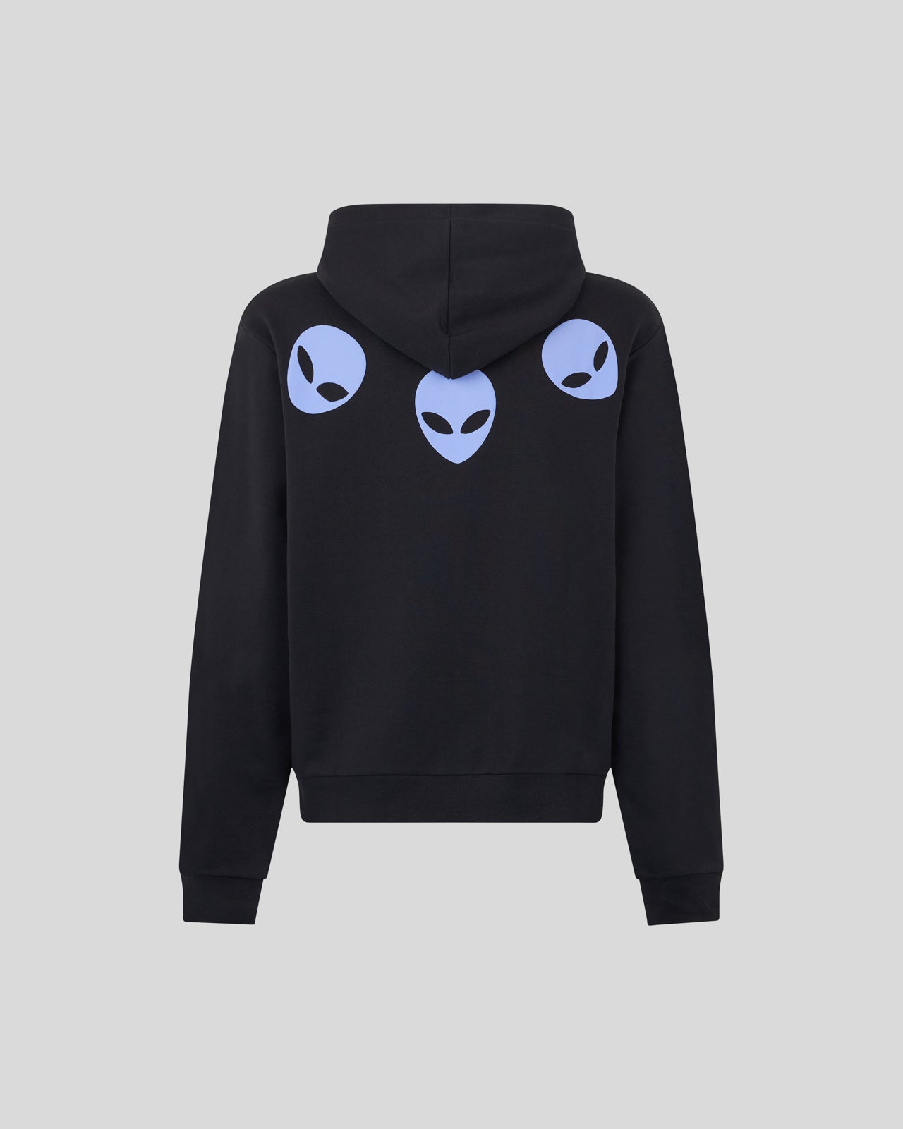 Phobia Archive FELPA CON CAPPUCCIO NERA CON STAMPA TRIPLE ALIEN VIOLA