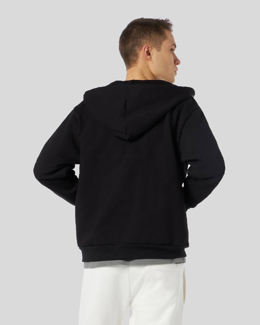 Phobia Archive FELPA CON ZIP NERA CON GOTIC LOGO RICAMATO