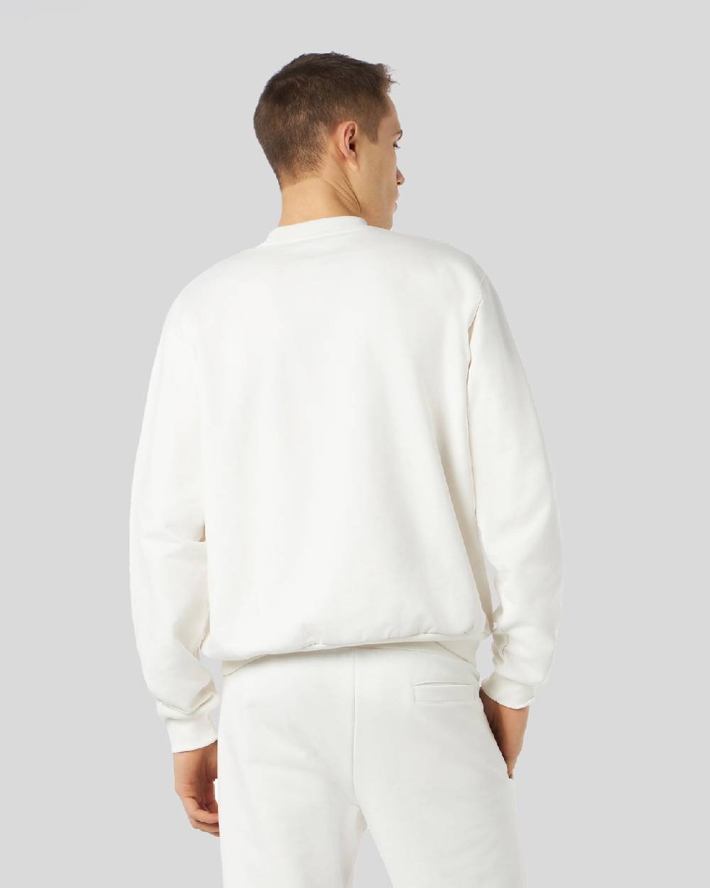 Phobia Archive FELPA GIROCOLLO BIANCA CON LOGO GOTICO ED ETICHETTA IN METALLO