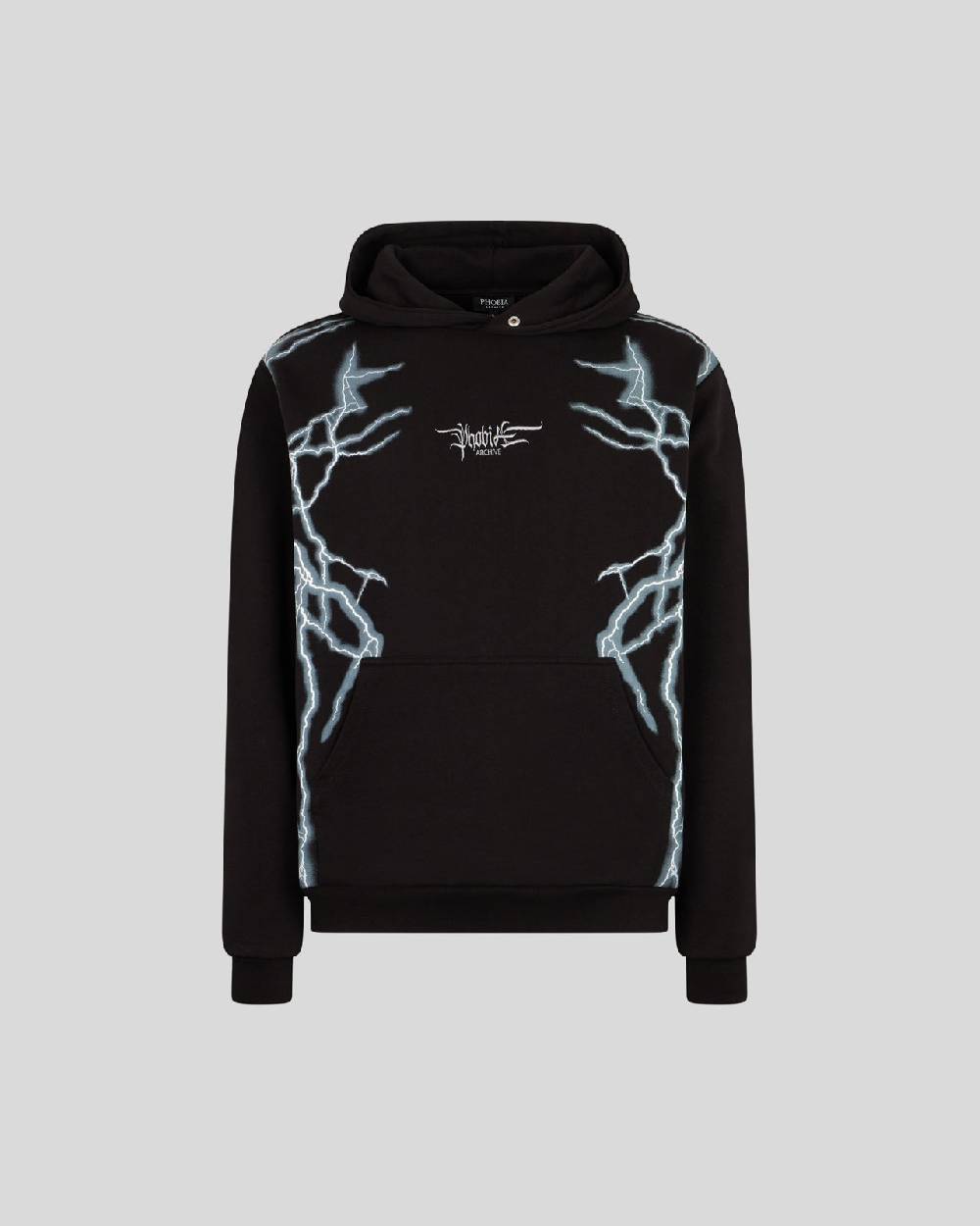 Phobia Archive FELPA NERA CON FULMINI LATERALI BIANCHI