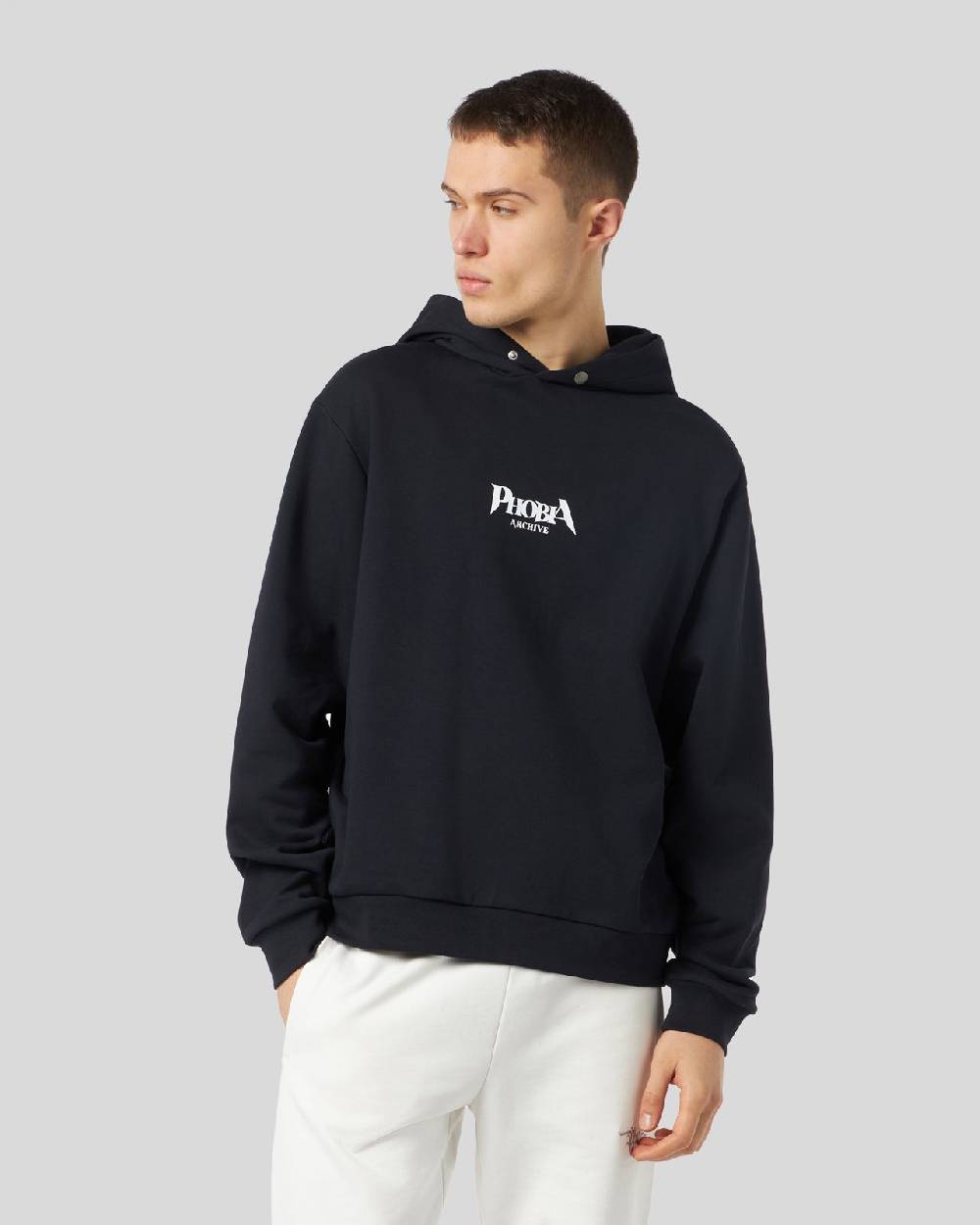 Phobia Archive FELPA NERA CON GRAFICA BAT EYE VIOLA