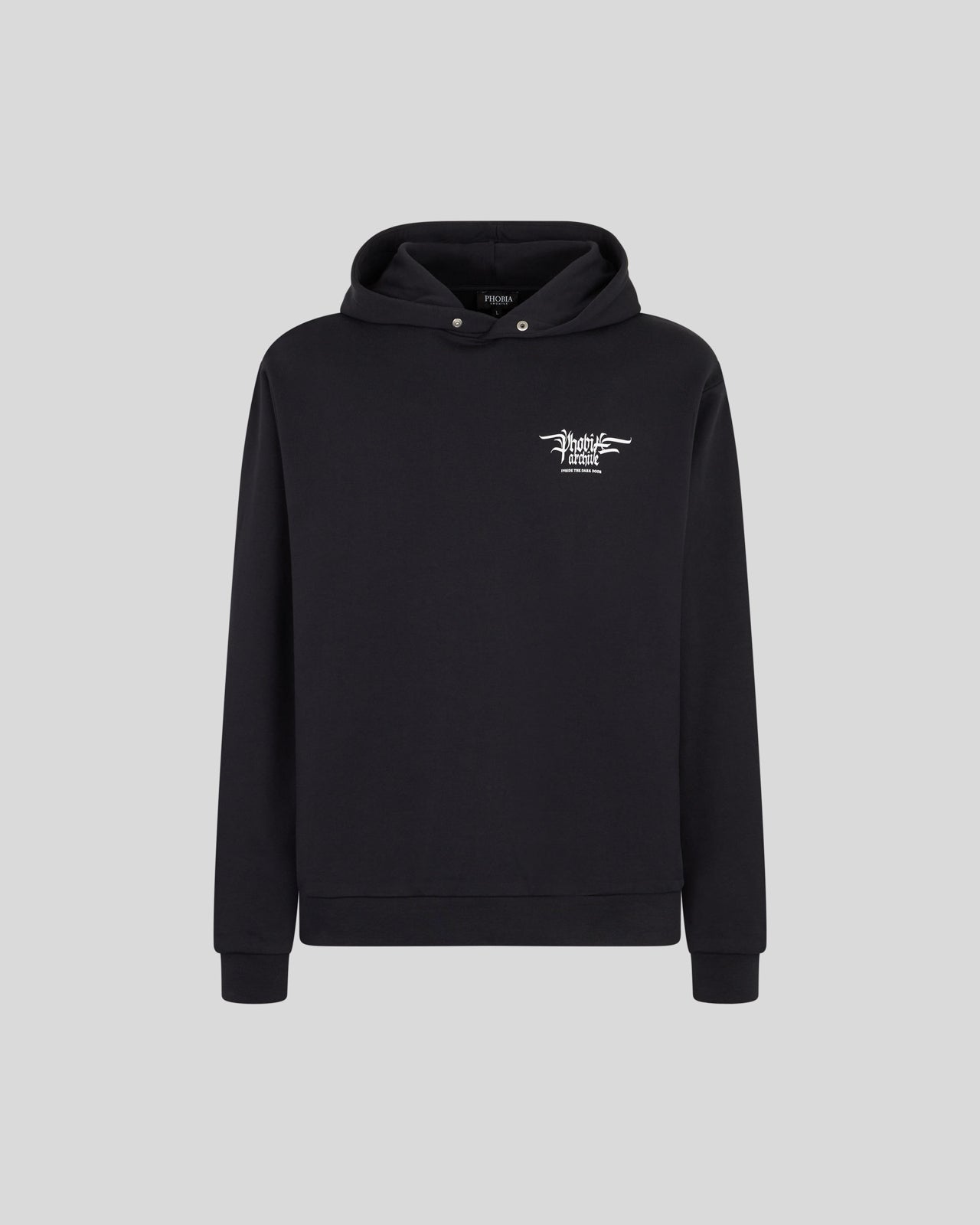 Phobia Archive FELPA NERA CON GRAFICA FIERY COBRA ARANCIONE