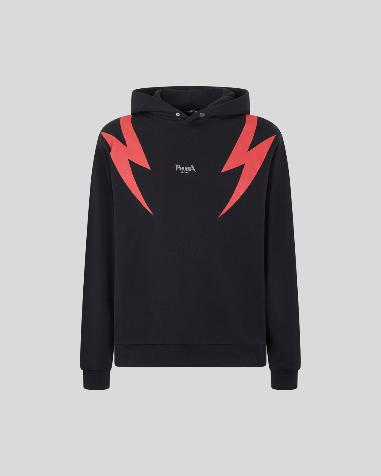 Phobia Archive FELPA NERA CON GRAFICA SCREAMING SKULLS ROSSA