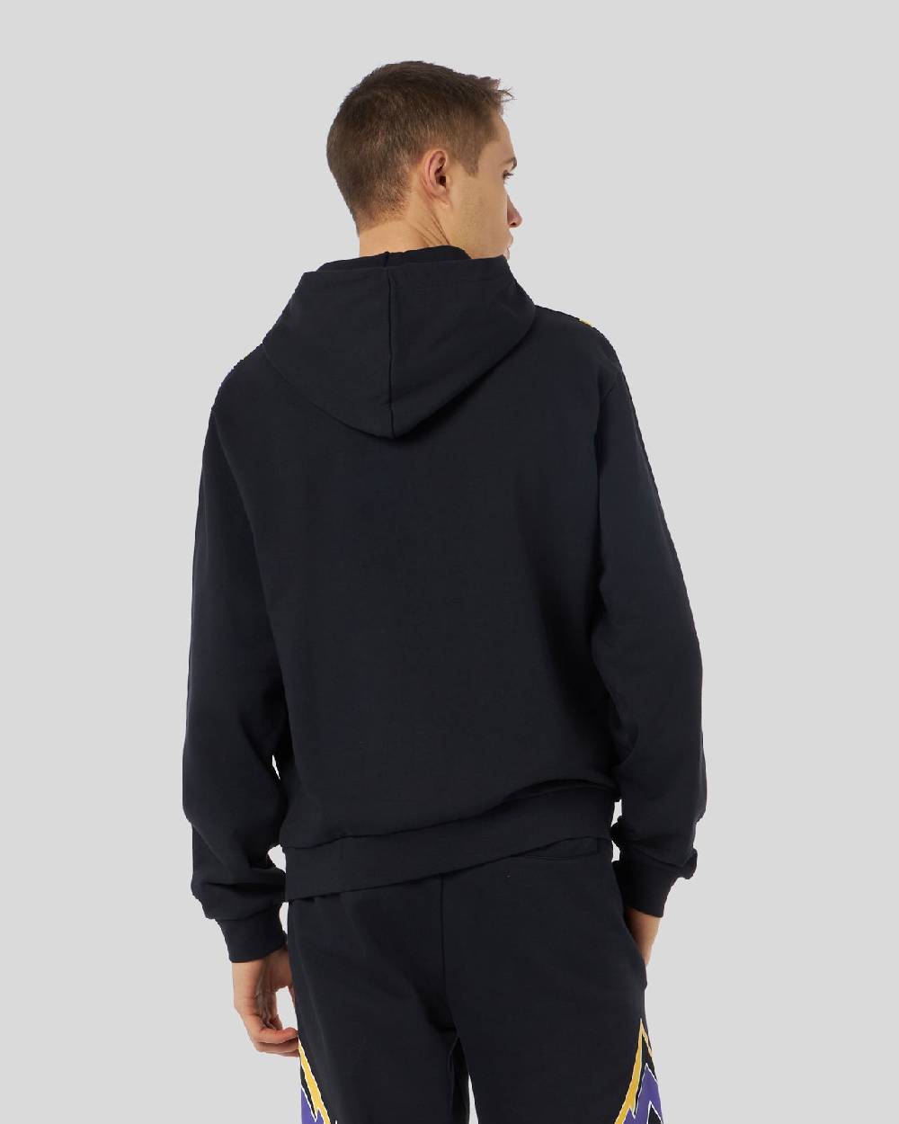 Phobia Archive FELPA NERA CON GRAFICA STARRY LIGHTNING GIALLA E VIOLA