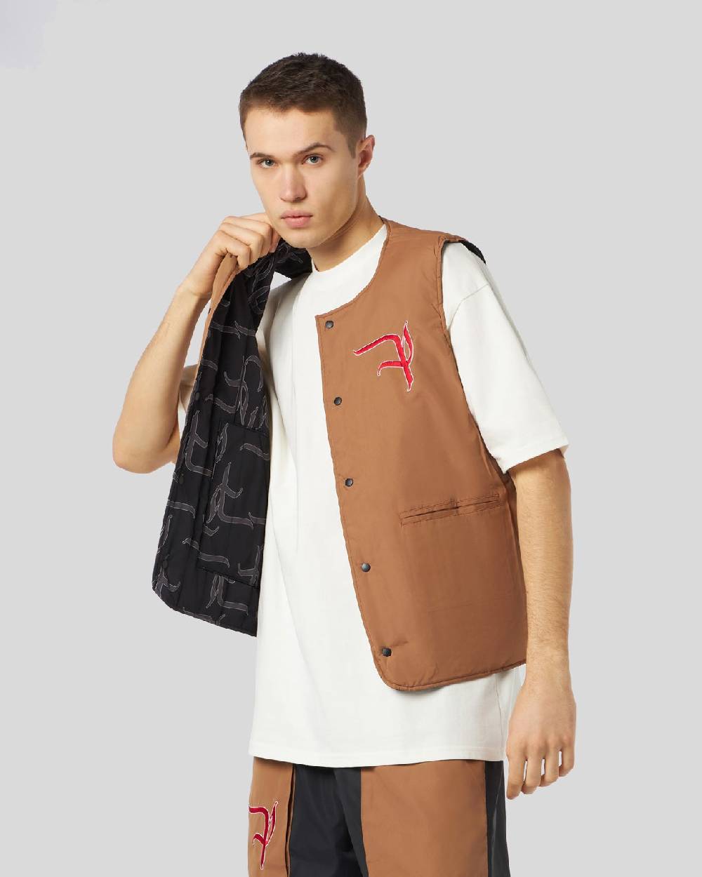 Phobia Archive GILET DOUBLE FACE CON LOGO GOTIC P ALL OVER ED ETICHETTA METALLICA