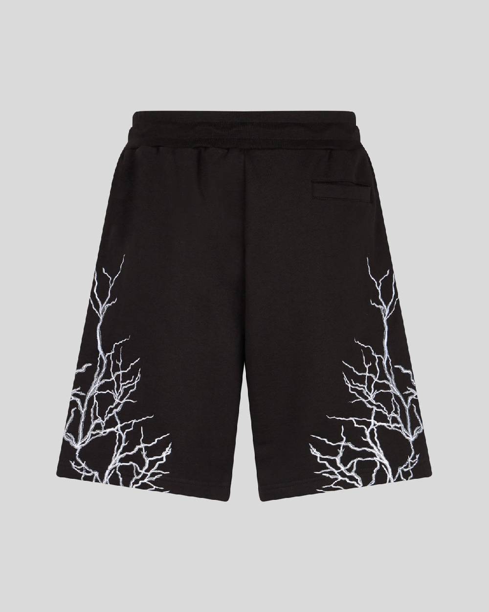 Phobia Archive PANTALONCINI NERI CON FULMINI RICAMATI GRIGI