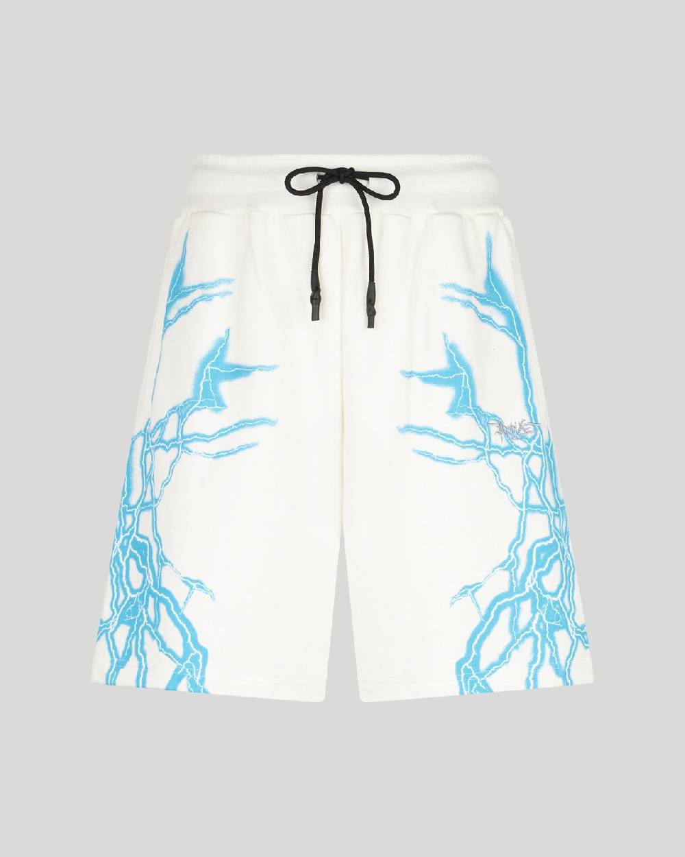 Phobia Archive PANTALONCINO BIANCO CON FULMINI LATERALI AZZURRI