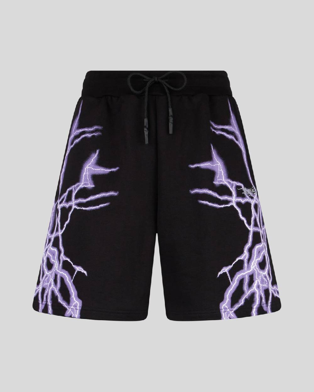 Phobia Archive PANTALONCINO NERO CON FULMINI LATERALI VIOLA