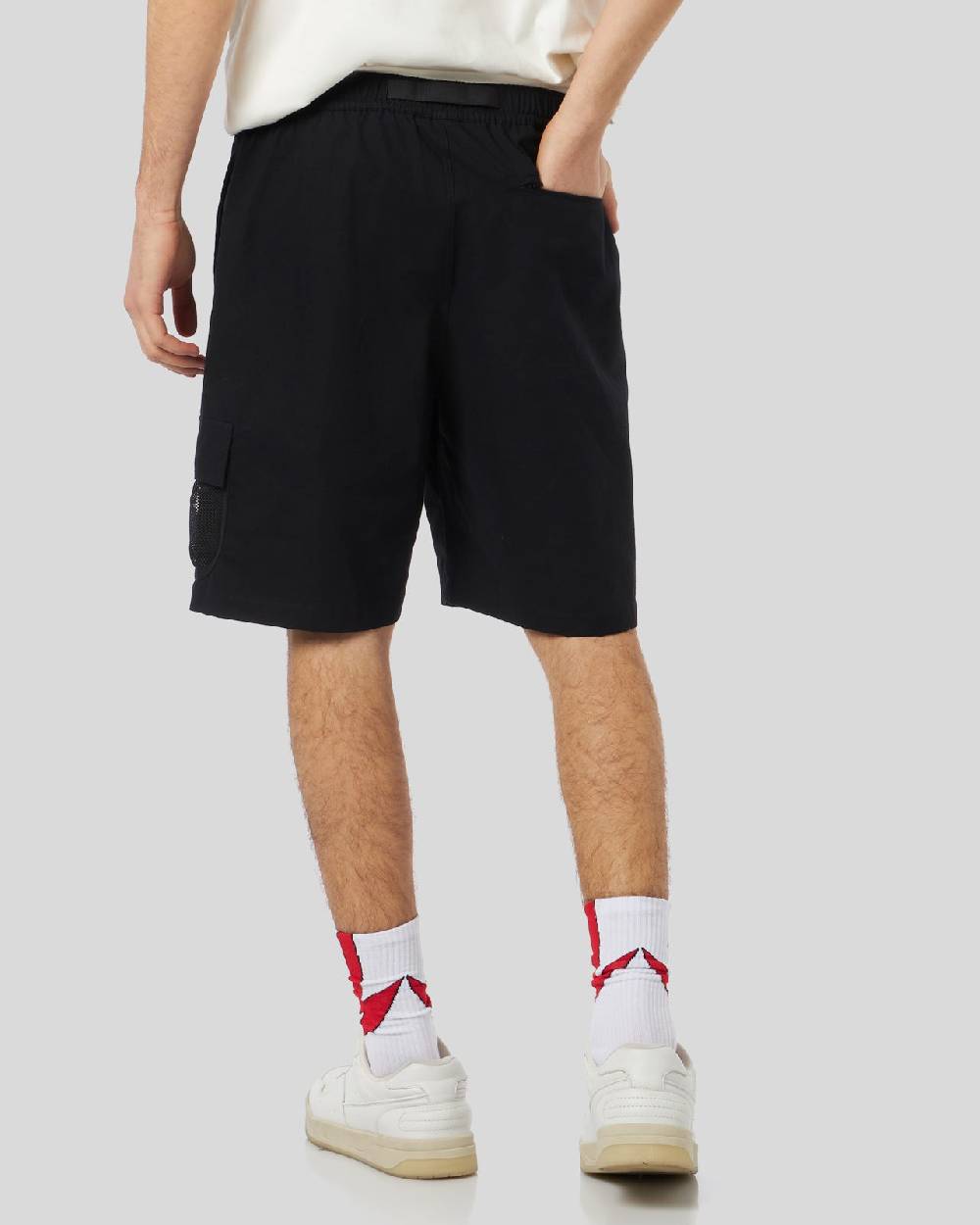 Phobia Archive PANTALONCINO NERO CON GRAFICA SCREAMING SKULLS ROSSA