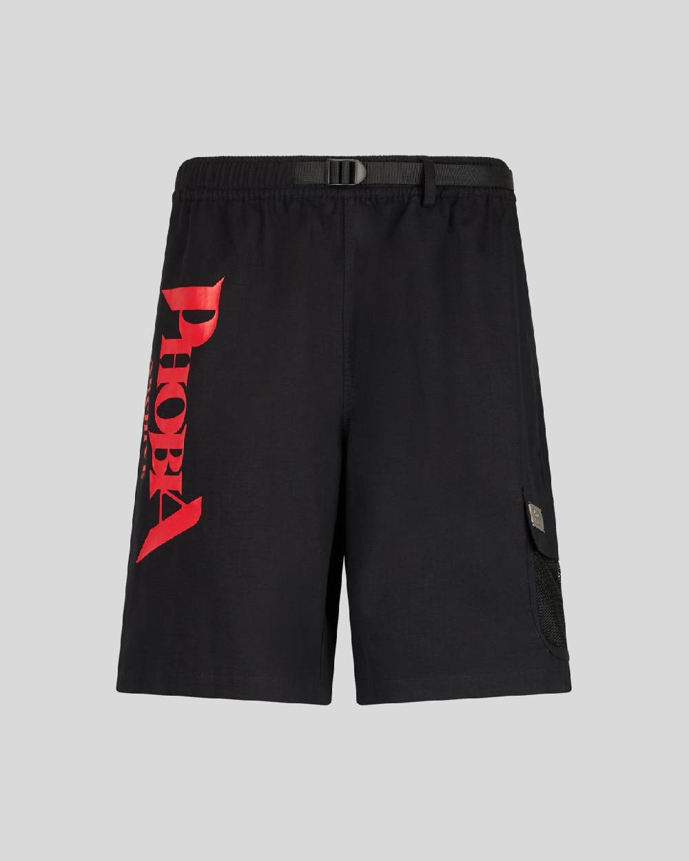 Phobia Archive PANTALONCINO NERO CON GRAFICA SCREAMING SKULLS ROSSA