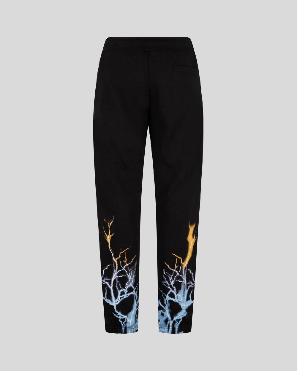 Phobia Archive PANTALONCINO NERO CON STAMPA FULMINE BICOLORE GIALLO E BLU