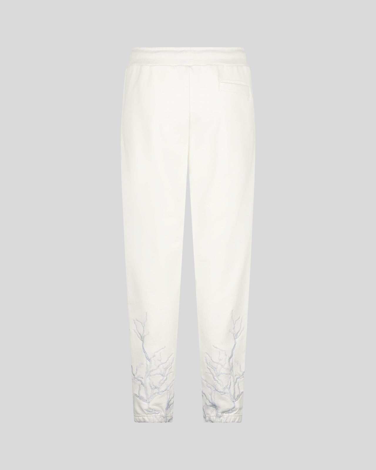 Phobia Archive PANTALONE BIANCO CON FULMINE GRIGIO RICAMATO