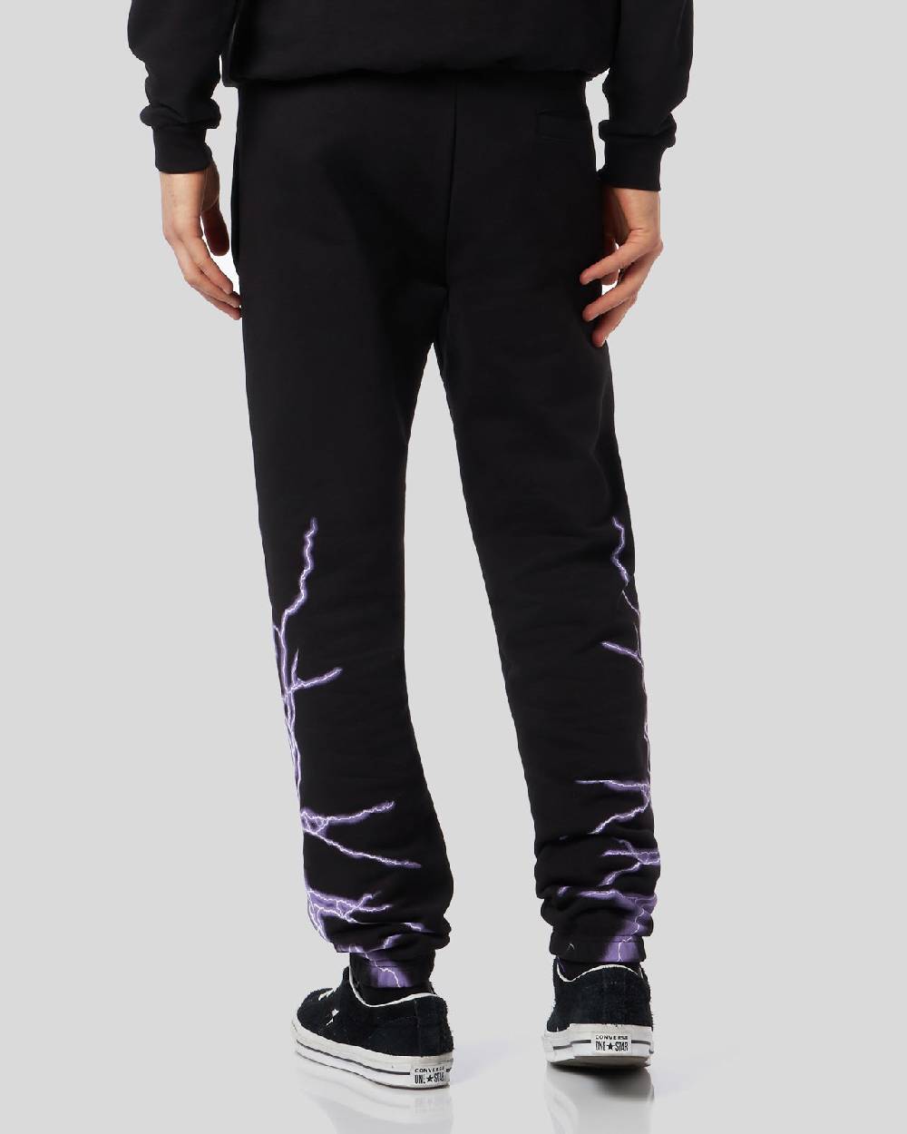 Phobia Archive PANTALONE NERO CON FULMINE LATERALE VIOLA