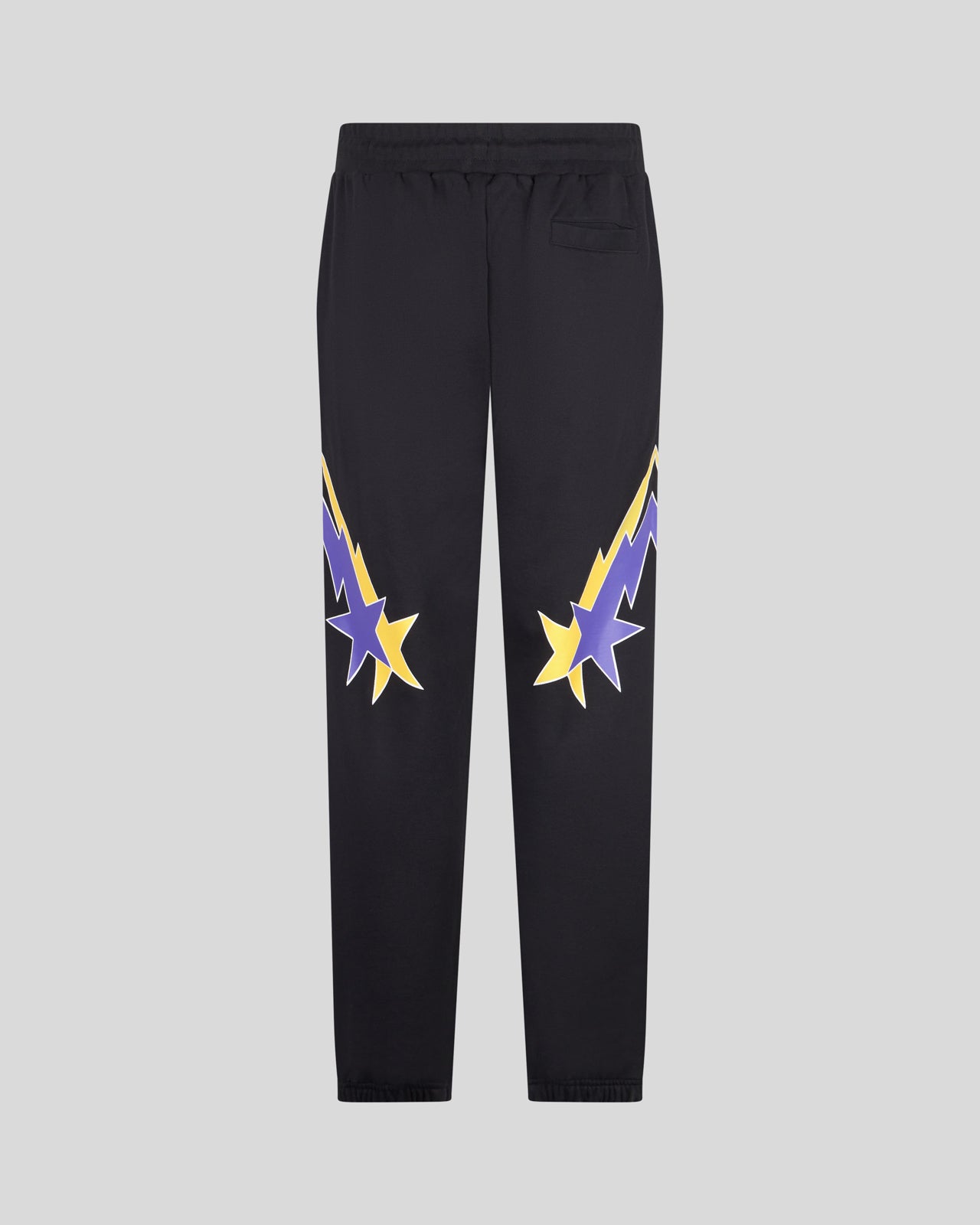 Phobia Archive PANTALONE NERO CON STAMPA STARRY LIGHTNING GIALLA E VIOLA