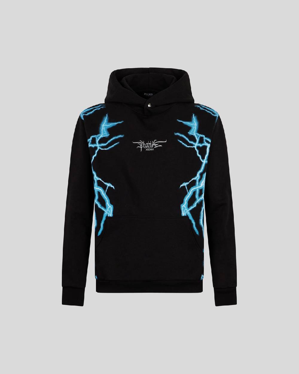 Phobia Archive FELPA NERA CON FULMINI LATERALI BLU