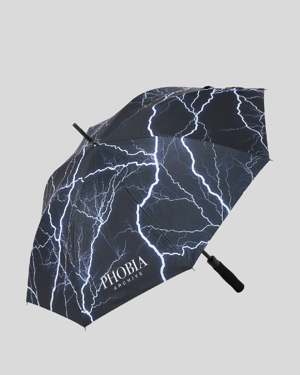 Phobia Archive OMBRELLO NERO CON FULMINI E LOGO