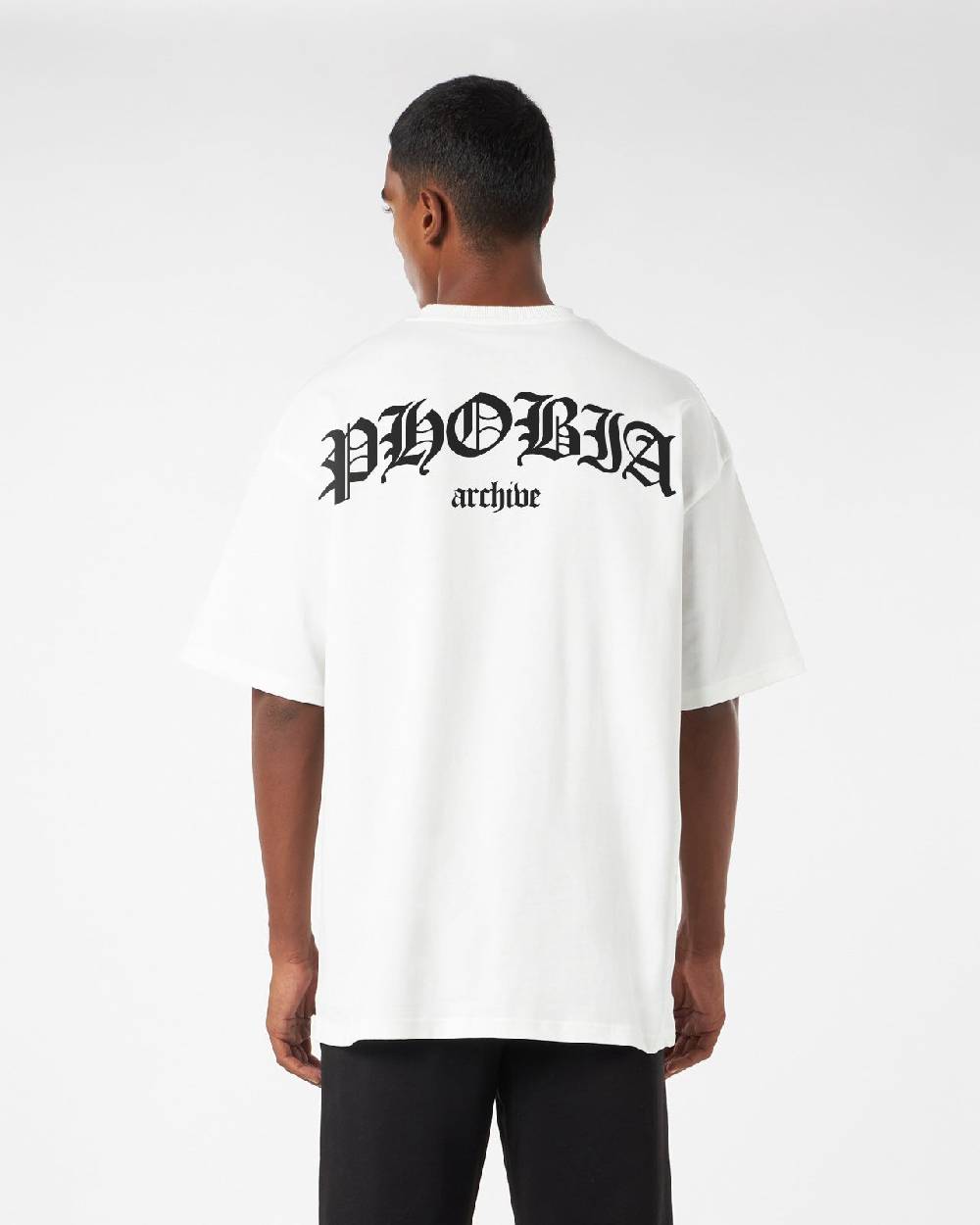 Phobia Archive WHITE T-SHIRT WITH GOTHIC LOGO