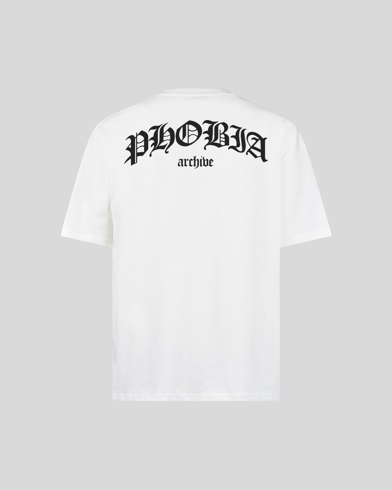 Phobia Archive WHITE T-SHIRT WITH GOTHIC LOGO Phobia Archive WHITE T-SHIRT WITH GOTHIC LOGO